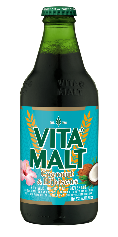 Vitamalt Plus Coconut & Hibiscus Non-Alcoholic Malt Drink 6 x 11.2floz (Bottle) product image